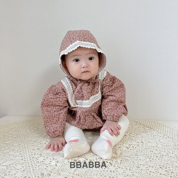 Bbabba - Korean Baby Fashion - #babygirlfashion - Evlyn Lace Bodysuit with Bonnet - 5