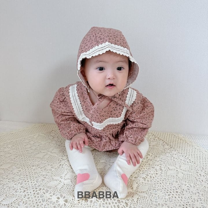 Bbabba - Korean Baby Fashion - #babyoninstagram - Evlyn Lace Bodysuit with Bonnet - 7