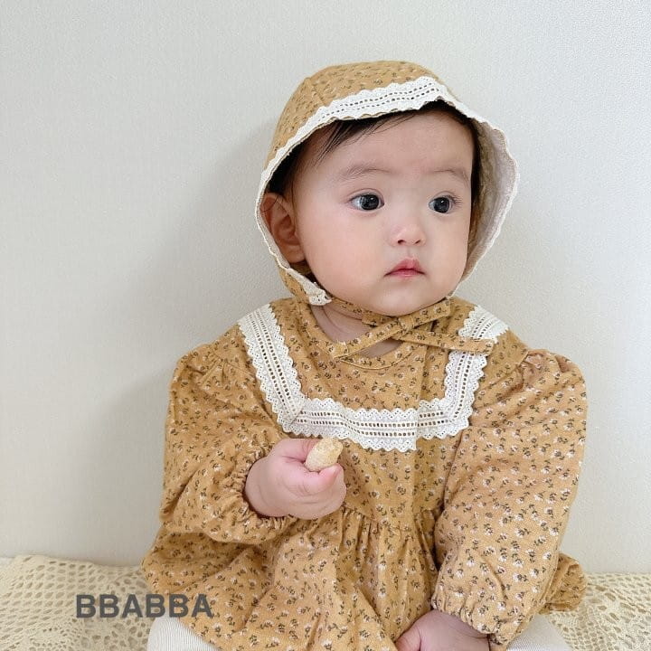 Bbabba - Korean Baby Fashion - #babyootd - Evlyn Lace Bodysuit with Bonnet - 8