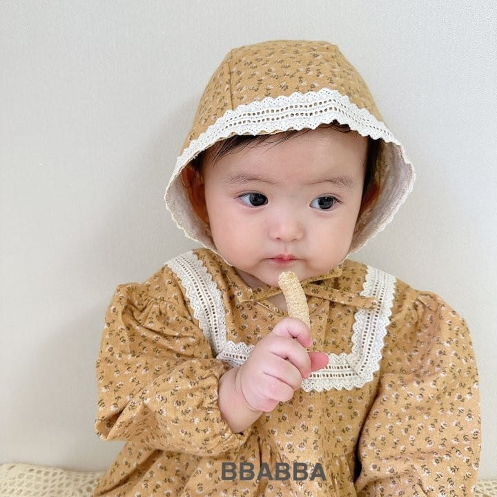 Bbabba - Korean Baby Fashion - #babyoutfit - Evlyn Lace Bodysuit with Bonnet - 9