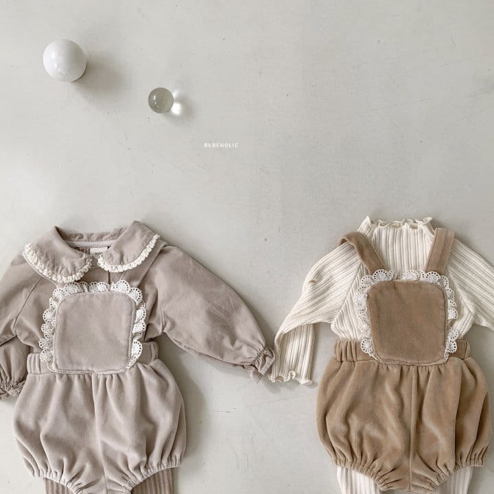 Bebe Holic - Korean Baby Fashion - #babyboutiqueclothing - Embo Frill Dungarees