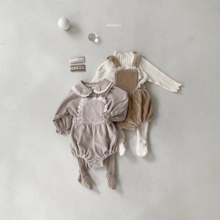 Bebe Holic - Korean Baby Fashion - #babyclothing - Embo Frill Dungarees - 2