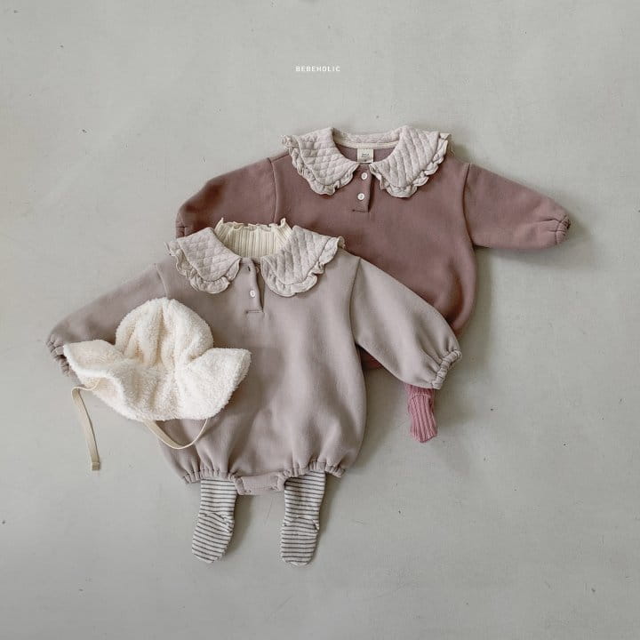 Bebe Holic - Korean Baby Fashion - #babyoutfit - Quilting Collar Bodysuit