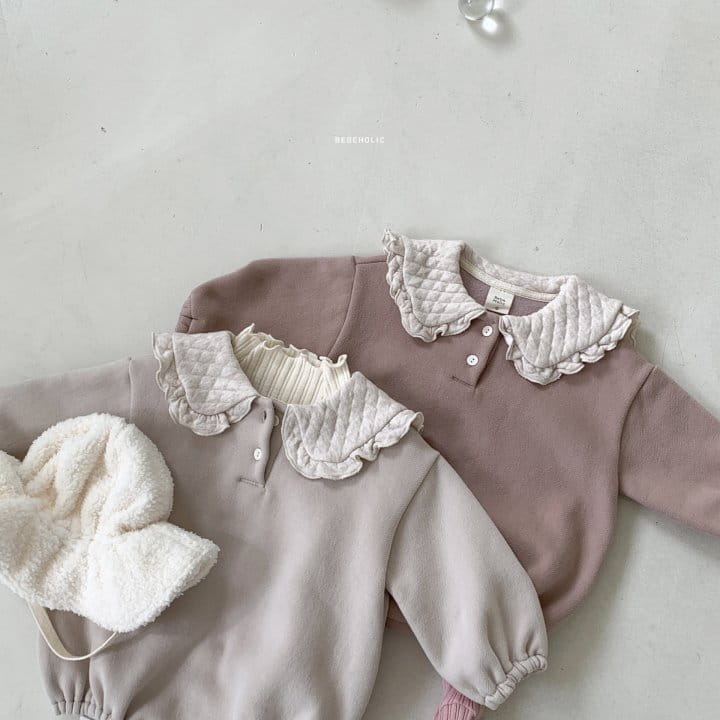 Bebe Holic - Korean Baby Fashion - #babyoutfit - Quilting Collar Bodysuit - 2