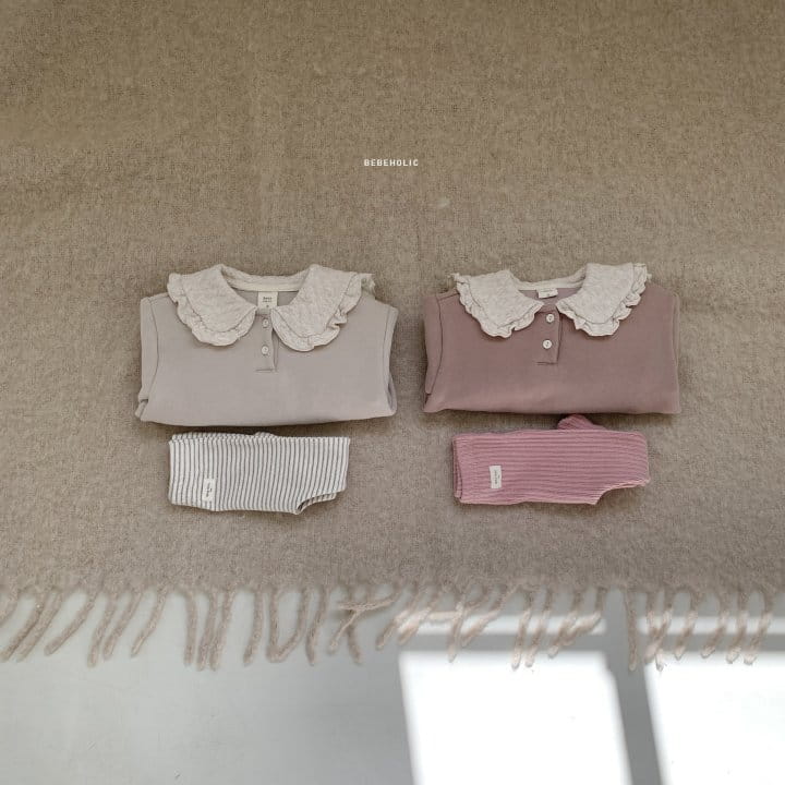 Bebe Holic - Korean Baby Fashion - #babywear - Quilting Collar Bodysuit - 3