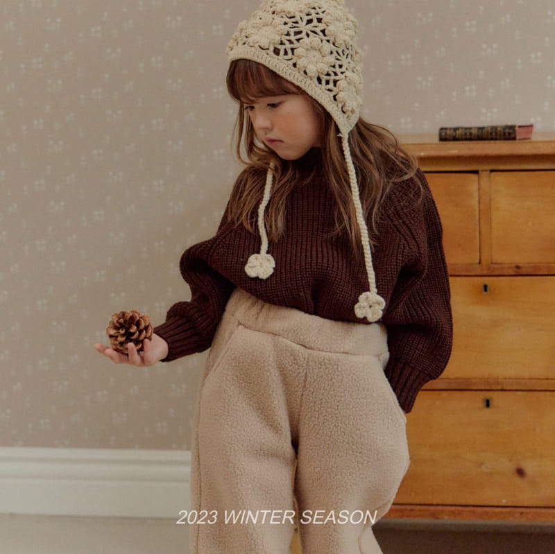 Bymimi - Korean Children Fashion - #childrensboutique - Flower Knit Bonnet - 6