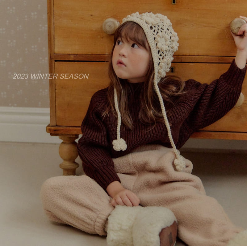 Bymimi - Korean Children Fashion - #fashionkids - Flower Knit Bonnet - 9