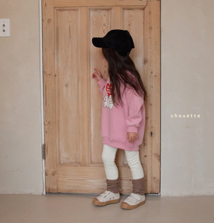 Chouette - Korean Children Fashion - #kidsshorts - Rabbit Heart Sweatshirt
