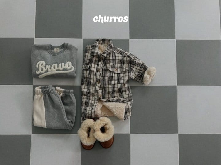 Churros - Korean Children Fashion - #littlefashionista - Long Check Jacket - 8