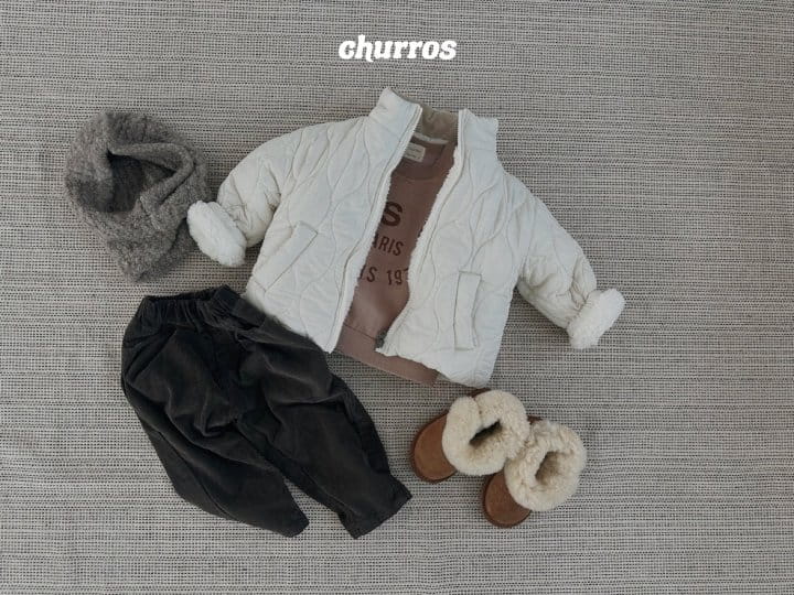 Churros - Korean Children Fashion - #littlefashionista - Neutral Quilting Jumper - 4