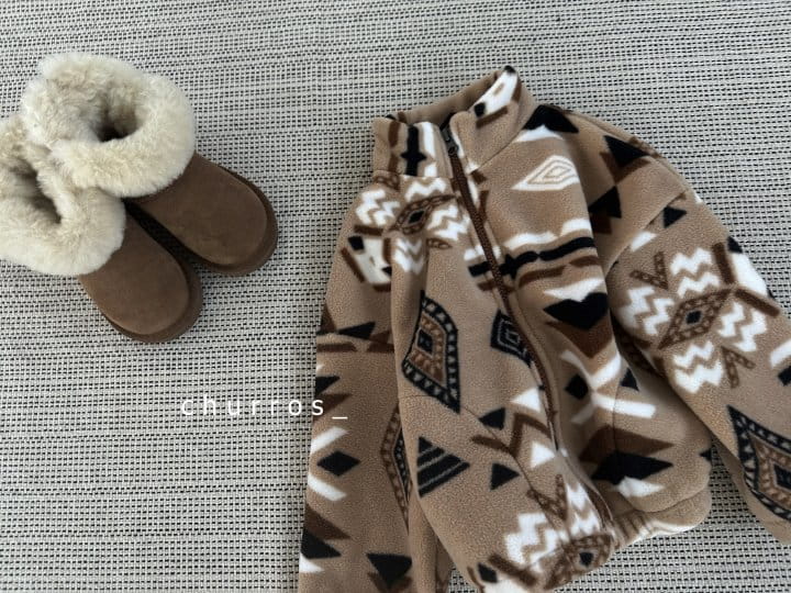 Churros - Korean Children Fashion - #todddlerfashion - Inka Fleece Zip-up - 8