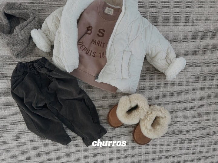 Churros - Korean Children Fashion - #todddlerfashion - Neutral Quilting Jumper - 7
