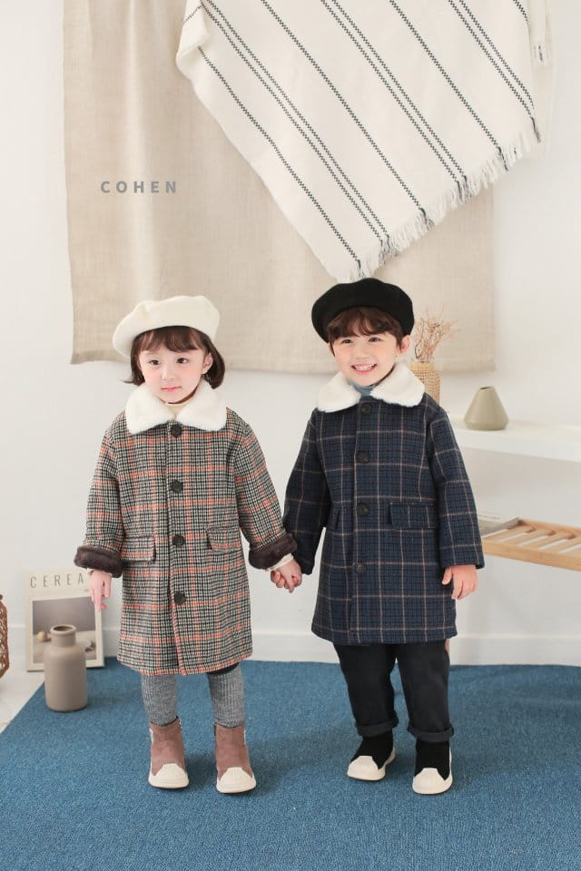 Cohen - Korean Children Fashion - #childrensboutique - Check Coat - 3