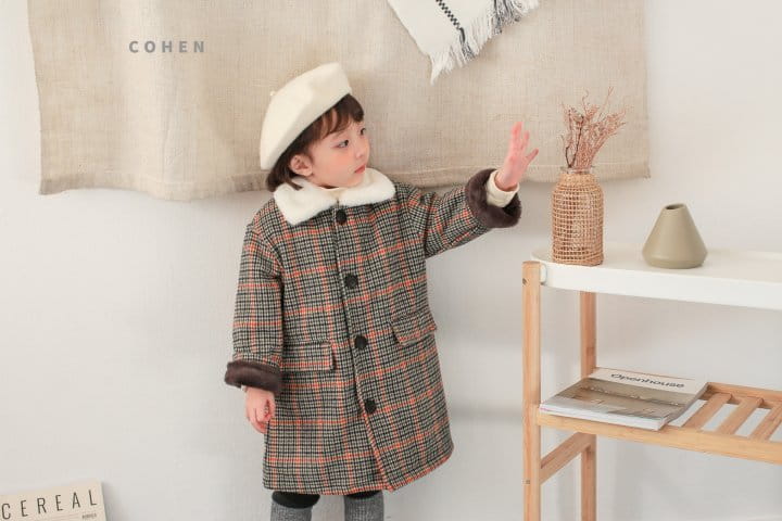 Cohen - Korean Children Fashion - #discoveringself - Check Coat - 5