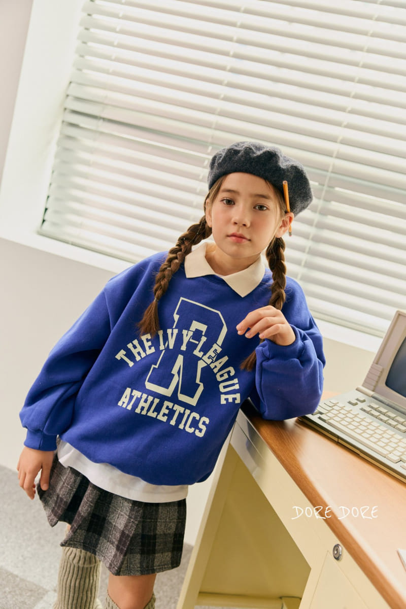 Dore Dore - Korean Children Fashion - #childrensboutique - R Collar Fleece Sweatshirt - 3