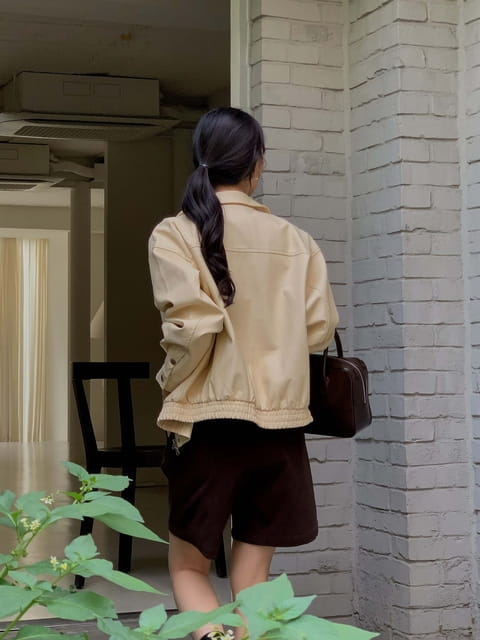 Dress Room - Korean Women Fashion - #momslook - Bite Leather Jacket - 5
