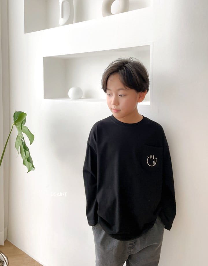 Dsaint - Korean Children Fashion - #childofig - Pocket Smile Tee - 11