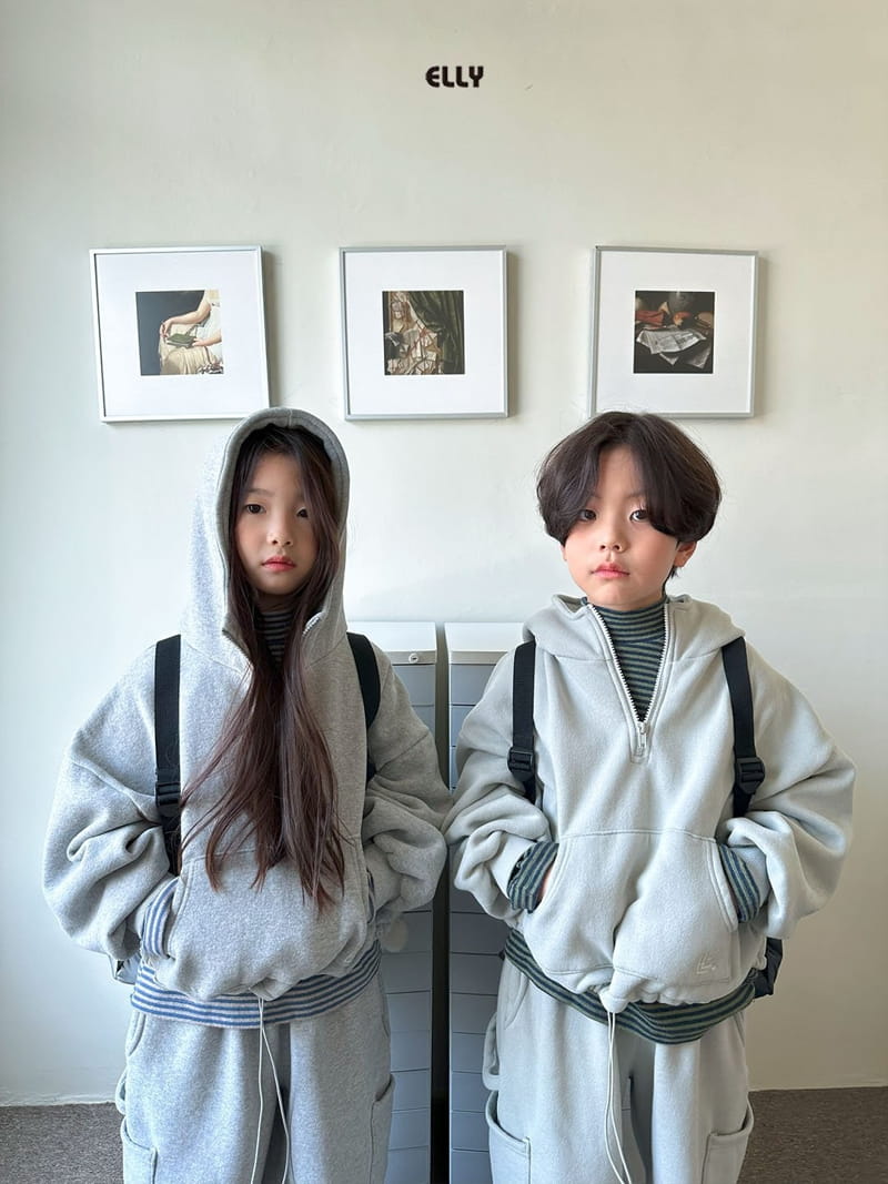 Ellymolly - Korean Children Fashion - #childrensboutique - Warm Hoody Half Zip-up - 2