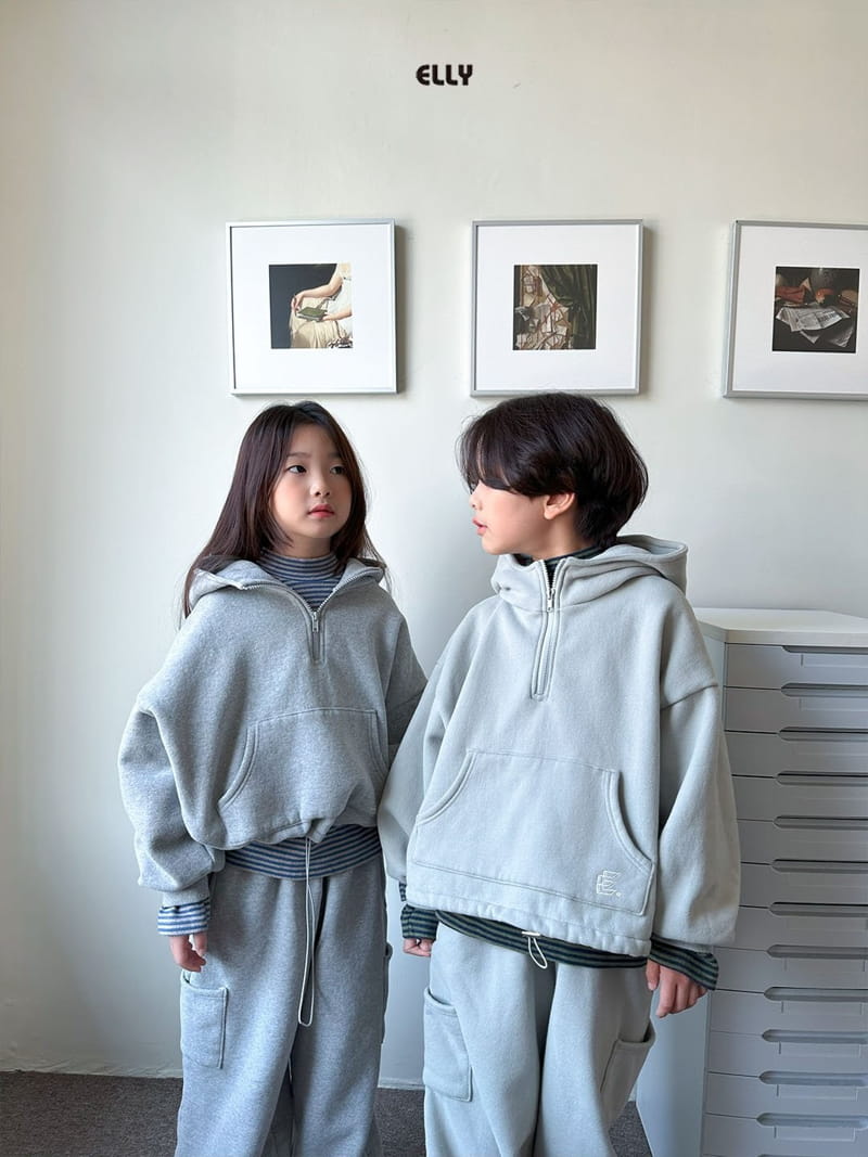Ellymolly - Korean Children Fashion - #designkidswear - Warm Hoody Half Zip-up - 4