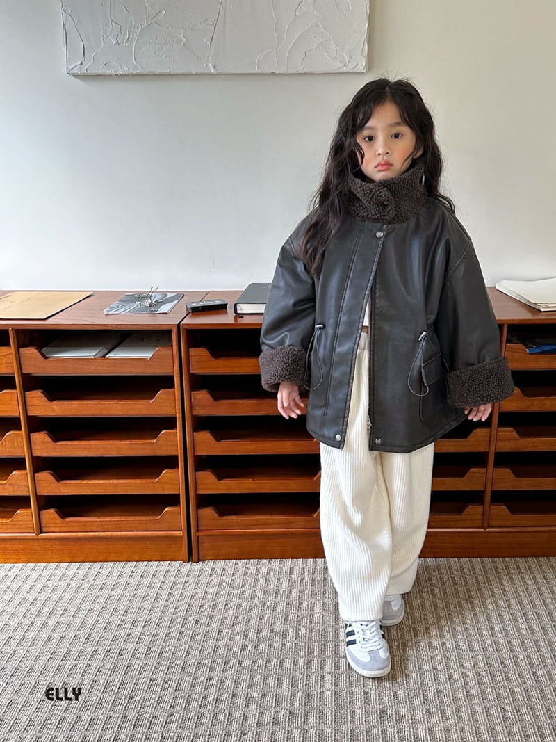 Ellymolly - Korean Children Fashion - #fashionkids - Pigment Leather Jumper - 9