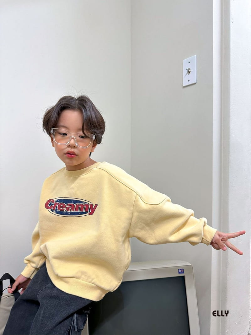Ellymolly - Korean Children Fashion - #kidsshorts - Creamy Sweatshirt - 12