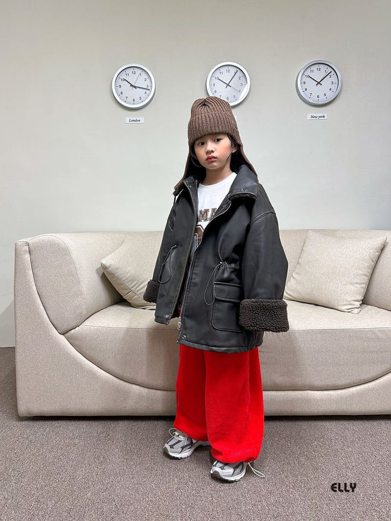 Ellymolly - Korean Children Fashion - #kidsstore - Pigment Leather Jumper - 11