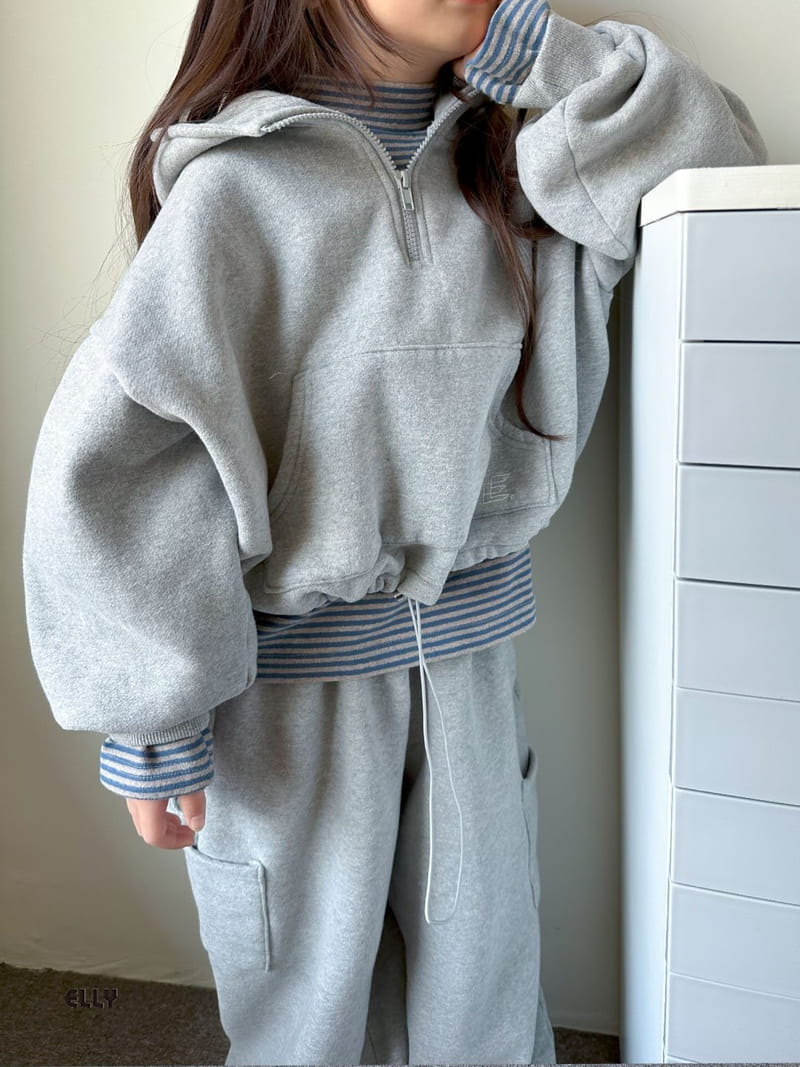 Ellymolly - Korean Children Fashion - #littlefashionista - Warm Hoody Half Zip-up - 10