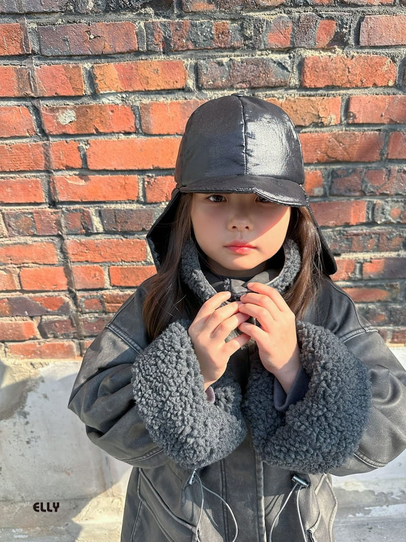 Ellymolly - Korean Children Fashion - #toddlerclothing - Pigment Leather Jumper - 4