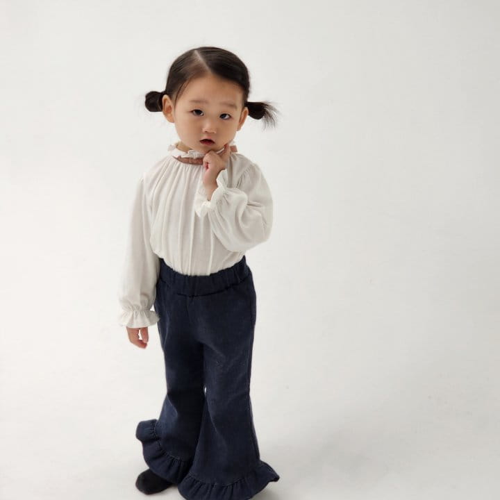 Flower J - Korean Children Fashion - #magicofchildhood - Velvet Ribbon Blouse - 2