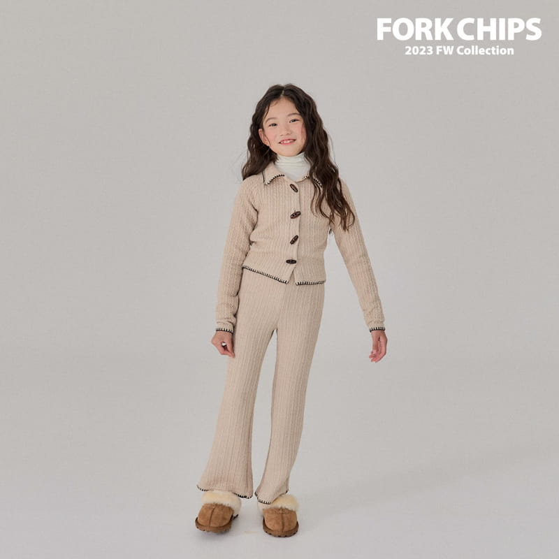 Fork Chips - Korean Children Fashion - #Kfashion4kids - Chain Knit Cardigan - 2