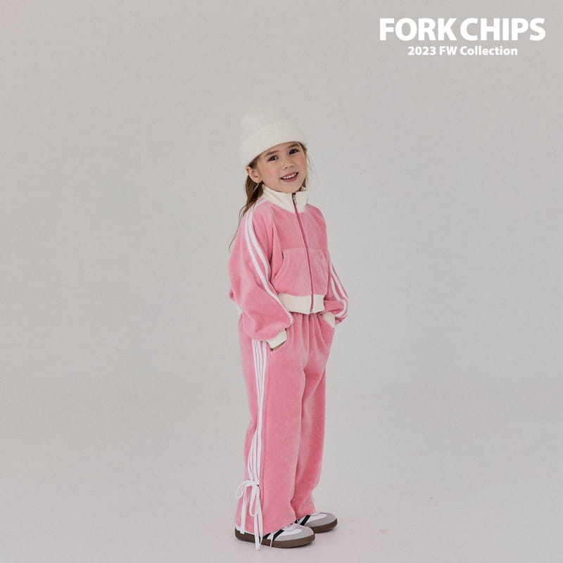 Fork Chips - Korean Children Fashion - #Kfashion4kids - Kitch Velvet Zip-up - 7