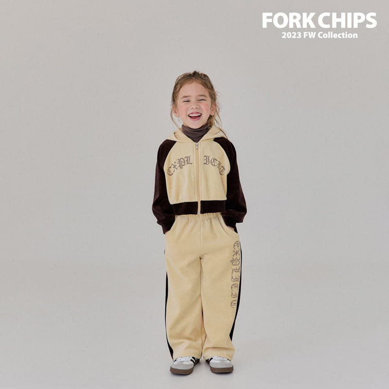 Fork Chips - Korean Children Fashion - #kidzfashiontrend - Stone Velvet Hoody ZIP-up - 4