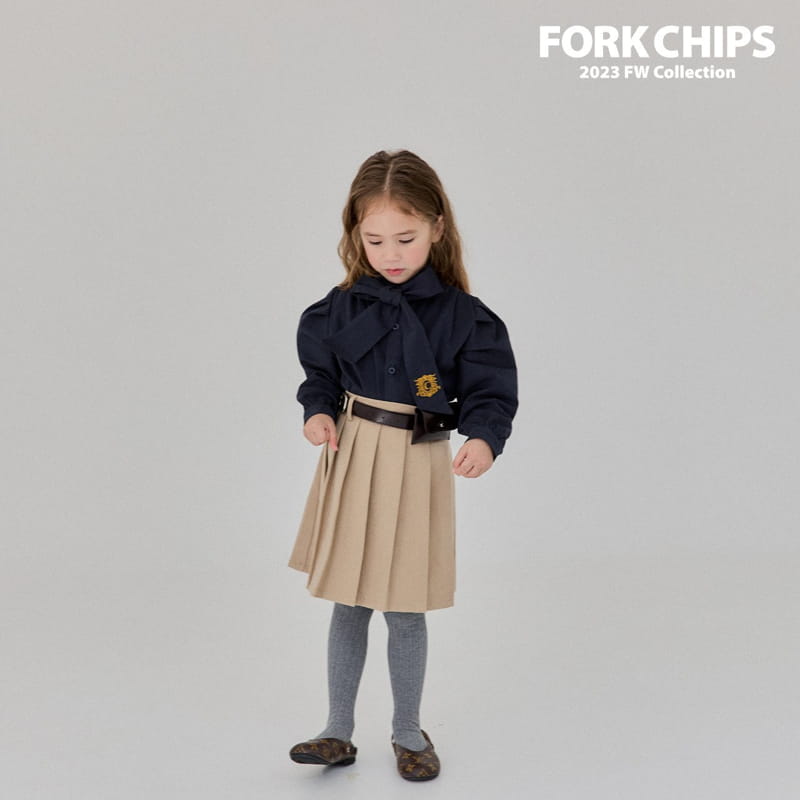 Fork Chips - Korean Children Fashion - #Kfashion4kids - Half Pleats Skirt - 9