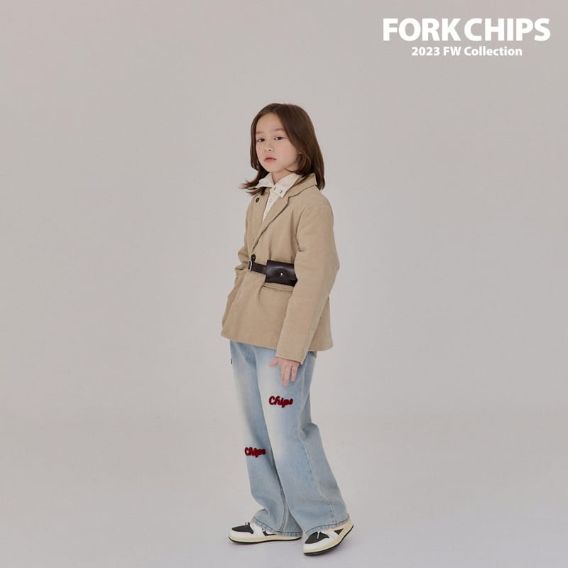 Fork Chips - Korean Children Fashion - #Kfashion4kids - Chips Embrodiery Jeans - 8