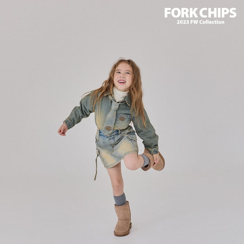 Fork Chips - Korean Children Fashion - #Kfashion4kids - Root Denim Shirt - 5