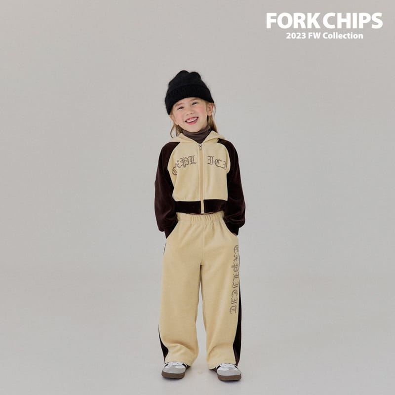 Fork Chips - Korean Children Fashion - #childofig - Stone Velvet Hoody ZIP-up - 10