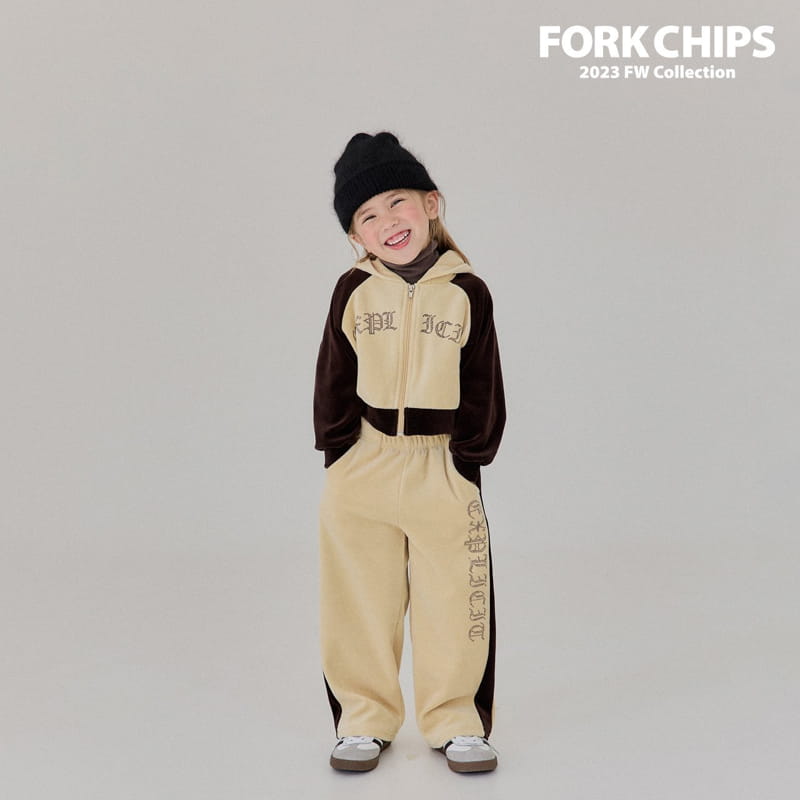 Fork Chips - Korean Children Fashion - #childofig - Stone Velvet Hoody ZIP-up - 9
