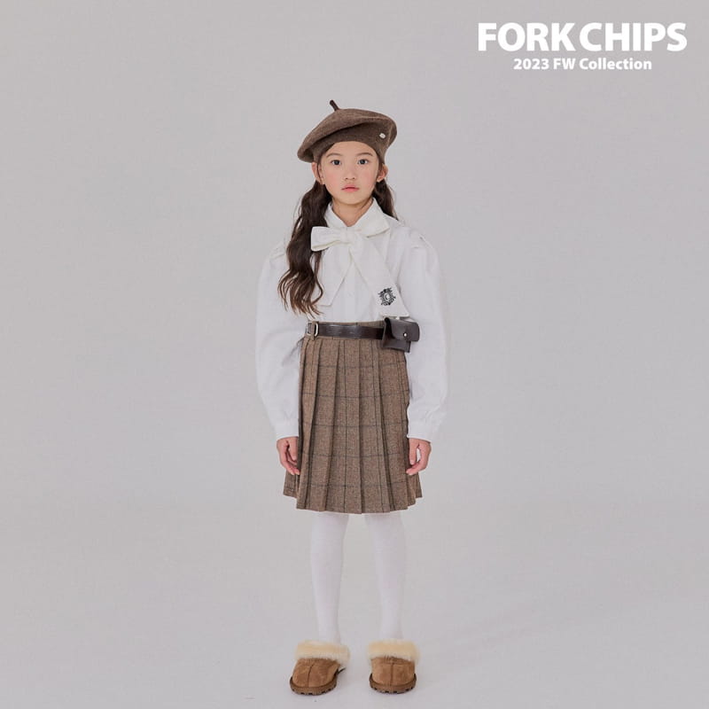 Fork Chips - Korean Children Fashion - #childofig - Half Pleats Skirt