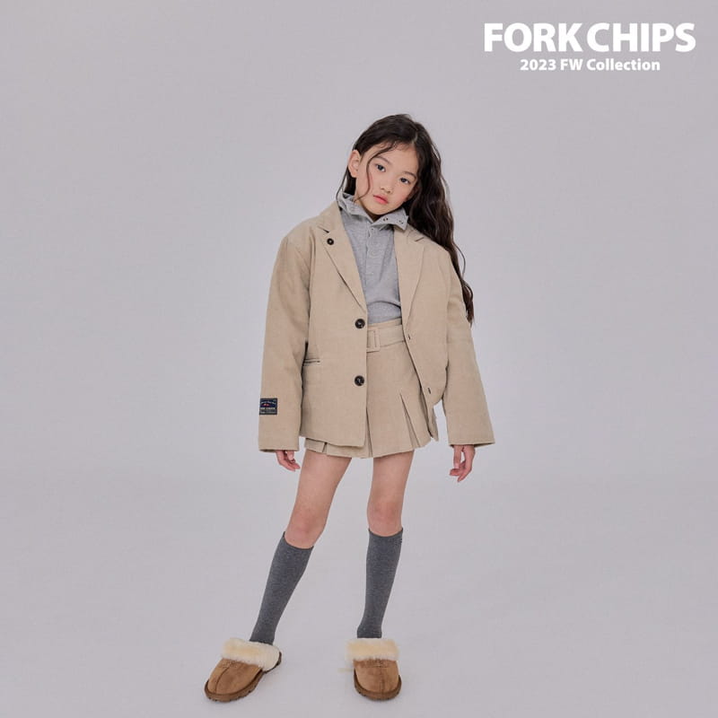 Fork Chips - Korean Children Fashion - #childrensboutique - Cash Button Jacket