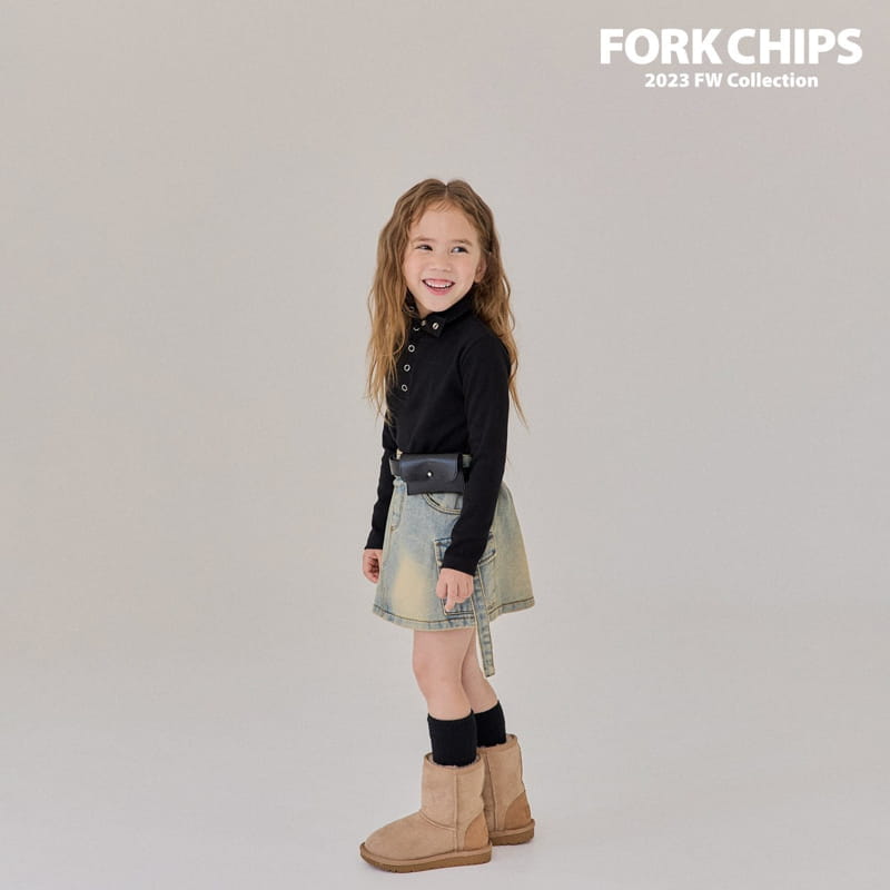 Fork Chips - Korean Children Fashion - #childrensboutique - Walker Denim Skirt - 5