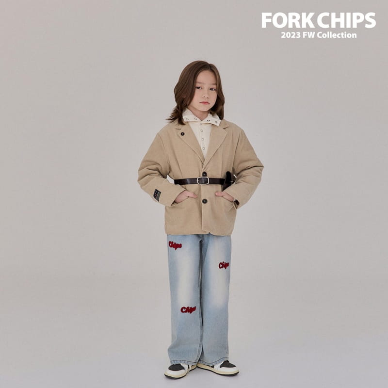 Fork Chips - Korean Children Fashion - #childrensboutique - Chips Embrodiery Jeans