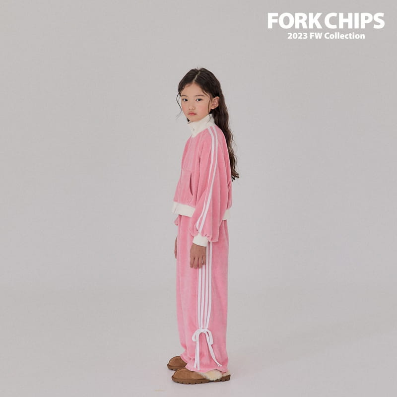 Fork Chips - Korean Children Fashion - #designkidswear - Kitch Velvet Zip-up