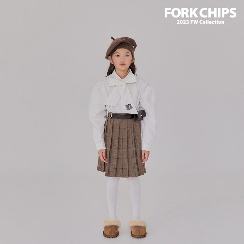 Fork Chips - Korean Children Fashion - #designkidswear - Half Pleats Skirt - 3