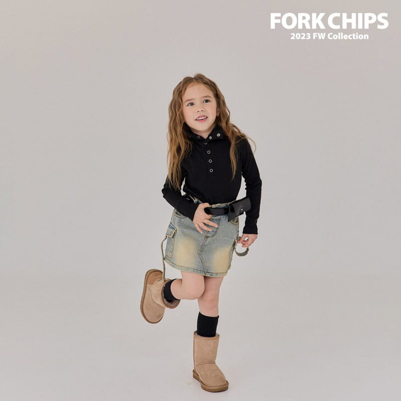 Fork Chips - Korean Children Fashion - #discoveringself - Walker Denim Skirt - 7