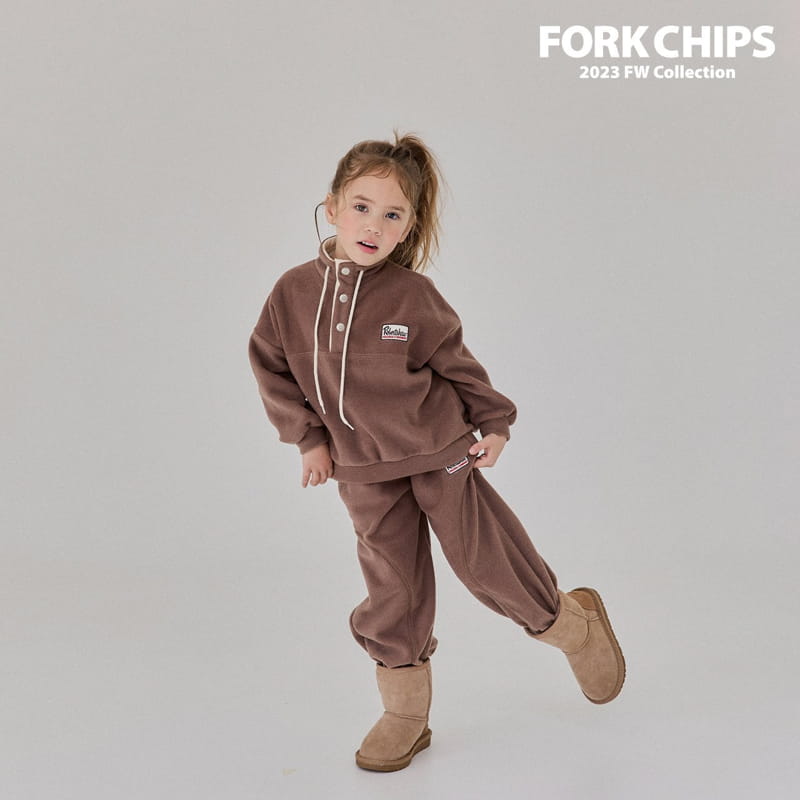 Fork Chips - Korean Children Fashion - #discoveringself - Round Snap Sweatshirt - 8
