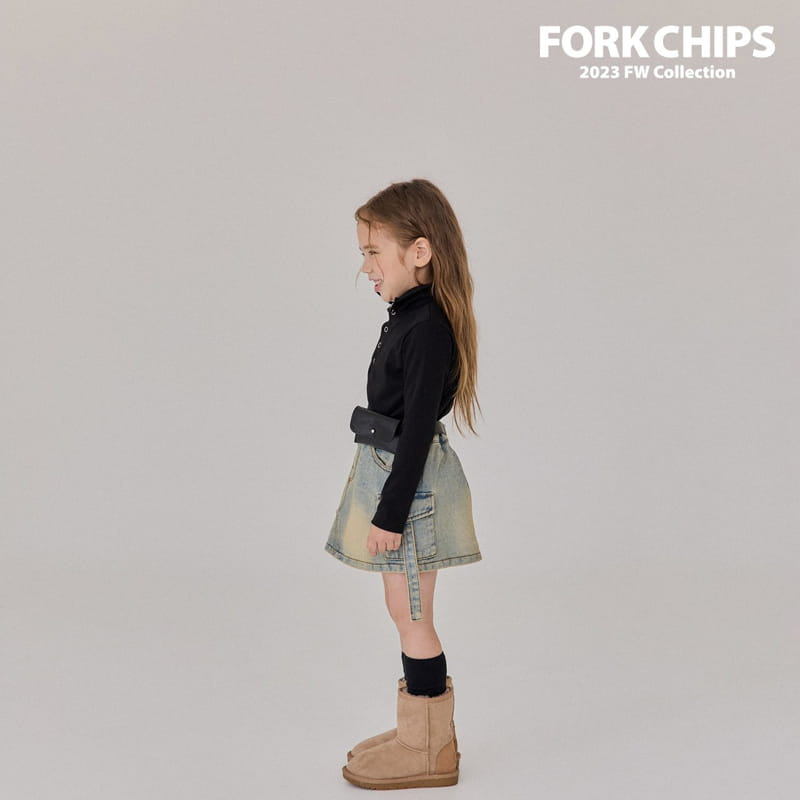 Fork Chips - Korean Children Fashion - #fashionkids - Walker Denim Skirt - 8