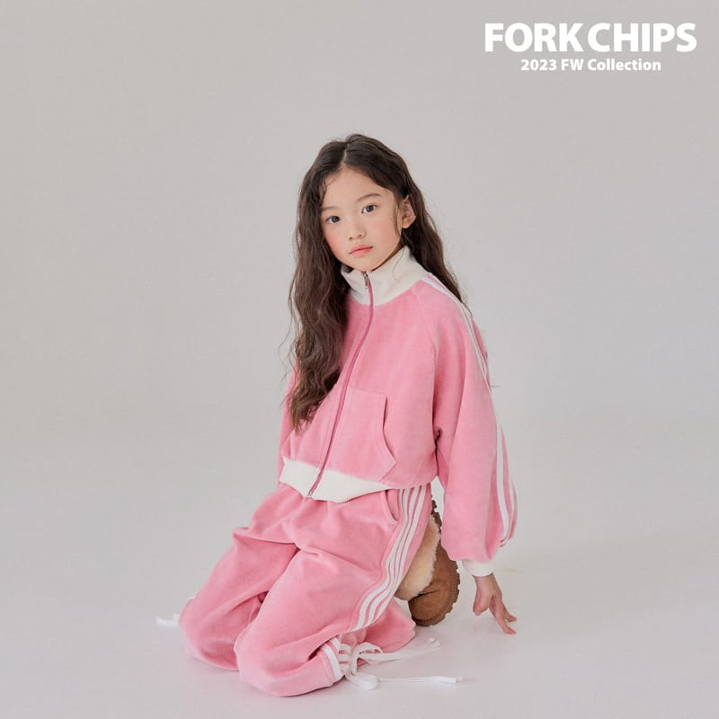 Fork Chips - Korean Children Fashion - #fashionkids - Kitch Velvet Zip-up - 3