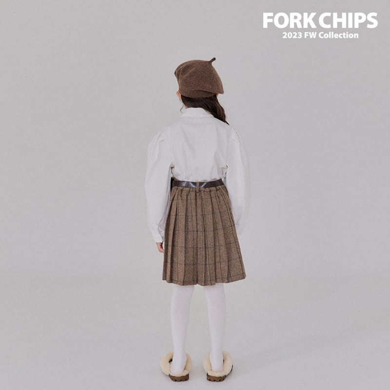 Fork Chips - Korean Children Fashion - #fashionkids - Half Pleats Skirt - 5