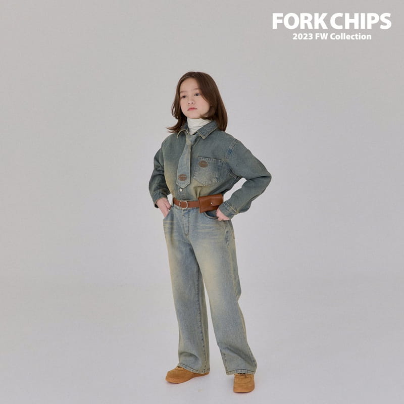 Fork Chips - Korean Children Fashion - #fashionkids - Western Jeans - 2