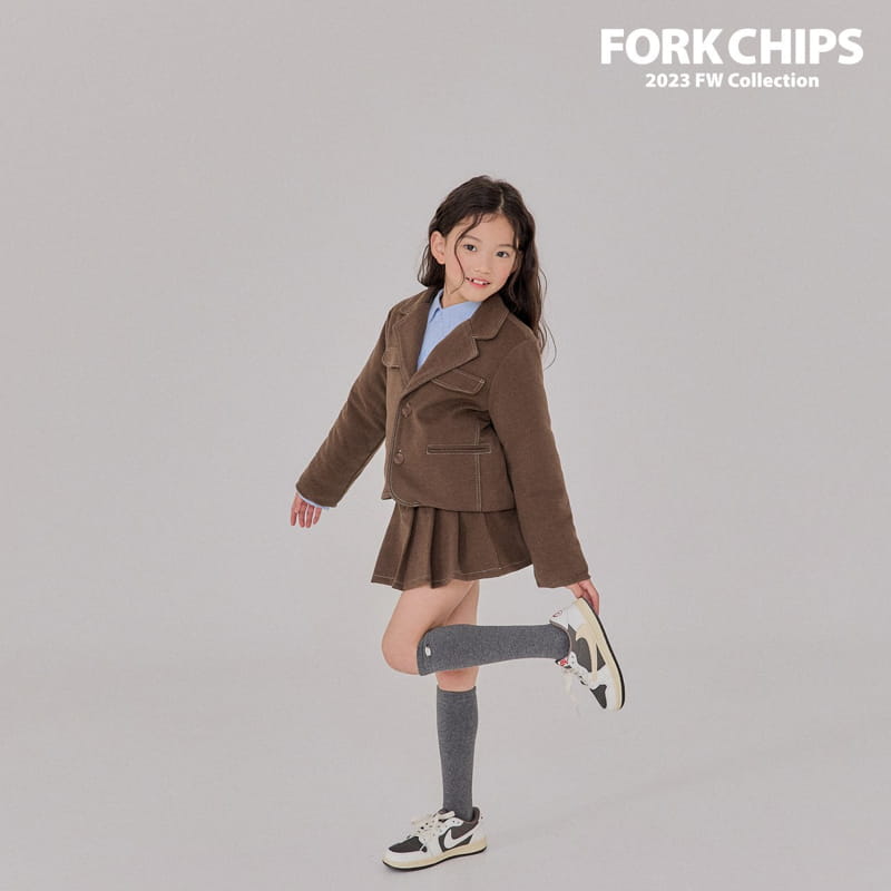 Fork Chips - Korean Children Fashion - #kidsshorts - Nuts Stitch Jacket - 2